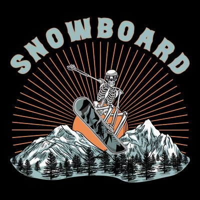 Skeleton Snowboard Snowboarding Winter Sports Snowboard T-Shirt