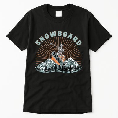 Skeleton Snowboard Snowboarding Winter Sports Snowboard Tall T-Shirt