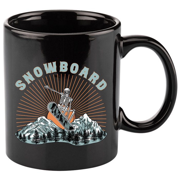 Skeleton Snowboard Snowboarding Winter Sports Snowboard 11oz C Handle Ceramic Mug
