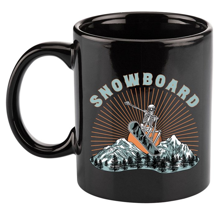 Skeleton Snowboard Snowboarding Winter Sports Snowboard 11oz C Handle Ceramic Mug