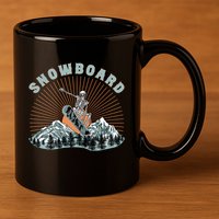 Skeleton Snowboard Snowboarding Winter Sports Snowboard 11oz C Handle Ceramic Mug