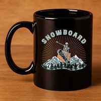 Skeleton Snowboard Snowboarding Winter Sports Snowboard 11oz C Handle Ceramic Mug