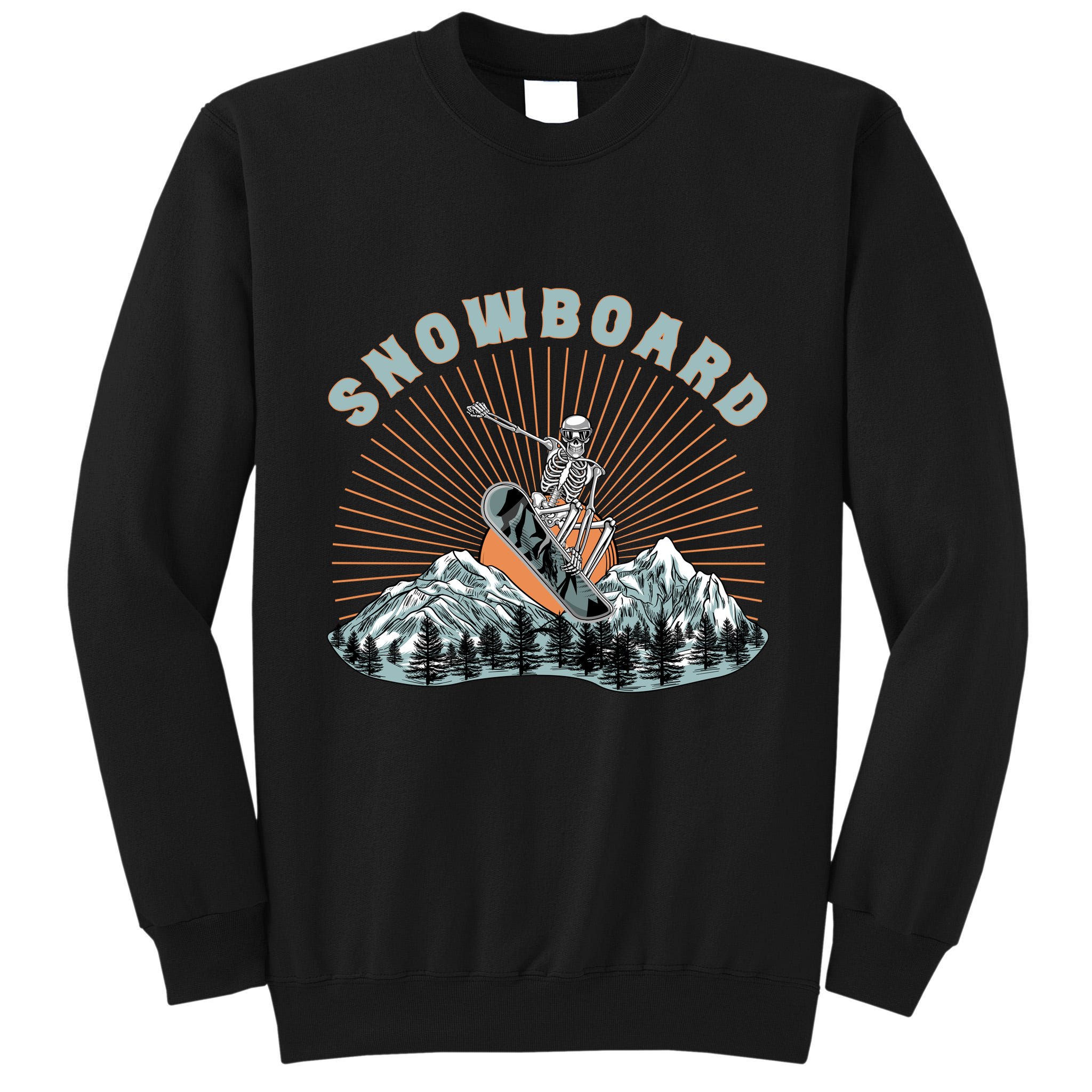 Skeleton Snowboard Snowboarding Winter Sports Snowboard Tall Sweatshirt