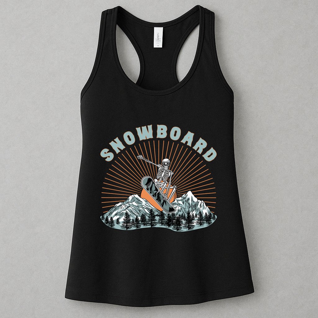 Skeleton Snowboard Snowboarding Winter Sports Snowboard Womens Tank Top