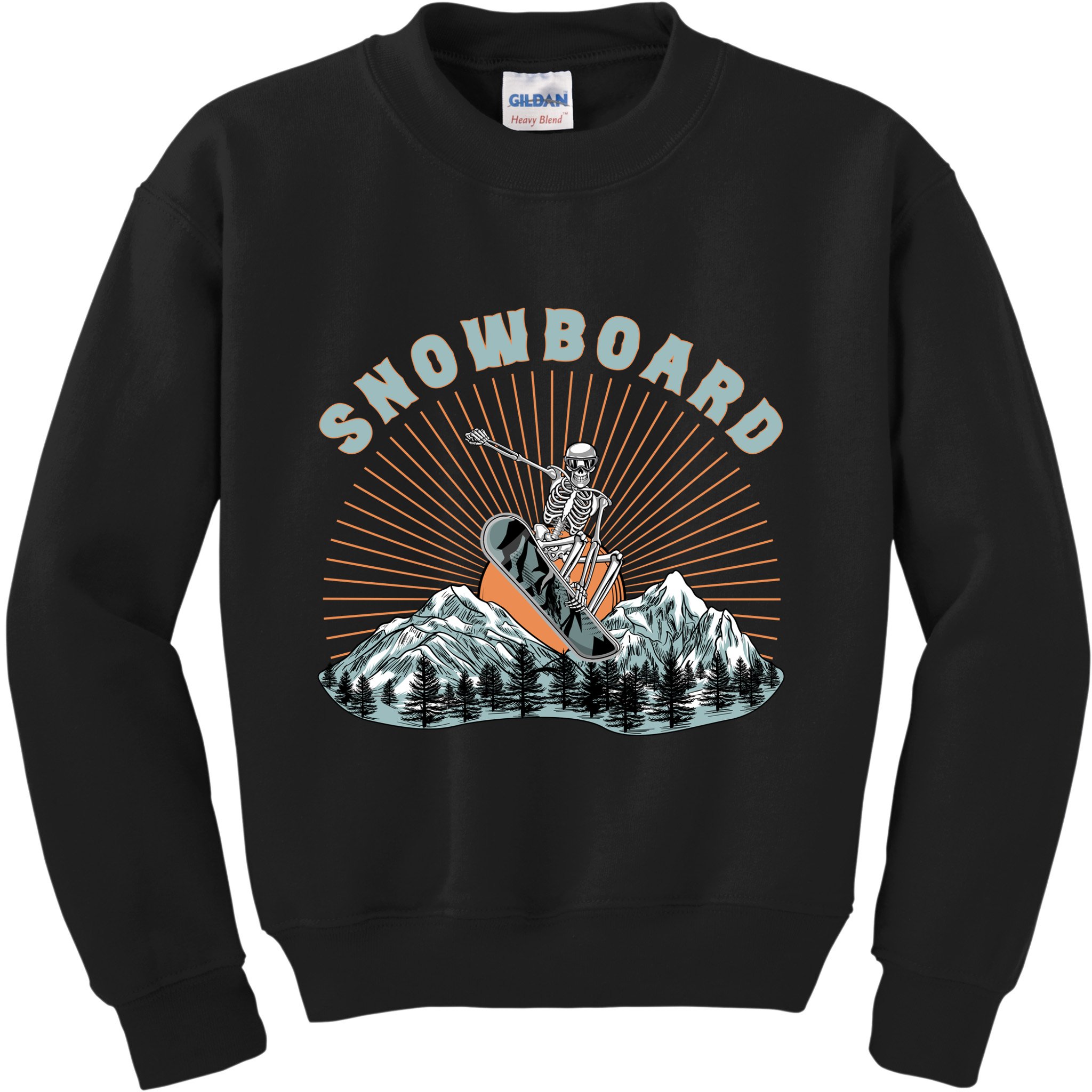 Skeleton Snowboard Snowboarding Winter Sports Snowboard Kids Sweatshirt