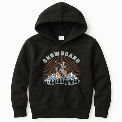 Skeleton Snowboard Snowboarding Winter Sports Snowboard Kids Hoodie