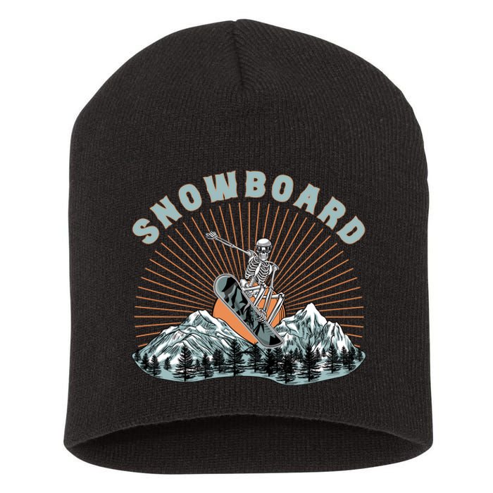 Skeleton Snowboard Snowboarding Winter Sports Snowboard Short Acrylic Beanie