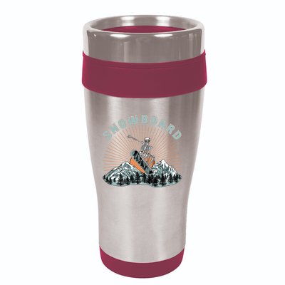 Skeleton Snowboard Snowboarding Winter Sports Snowboard 16oz Travel Tumbler