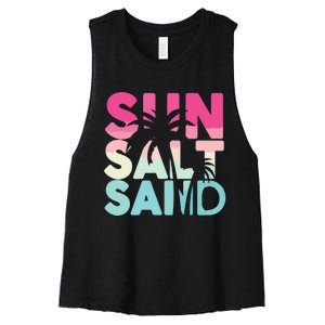 Sun Sand Salt Beach Women's Racerback Cropped Tank