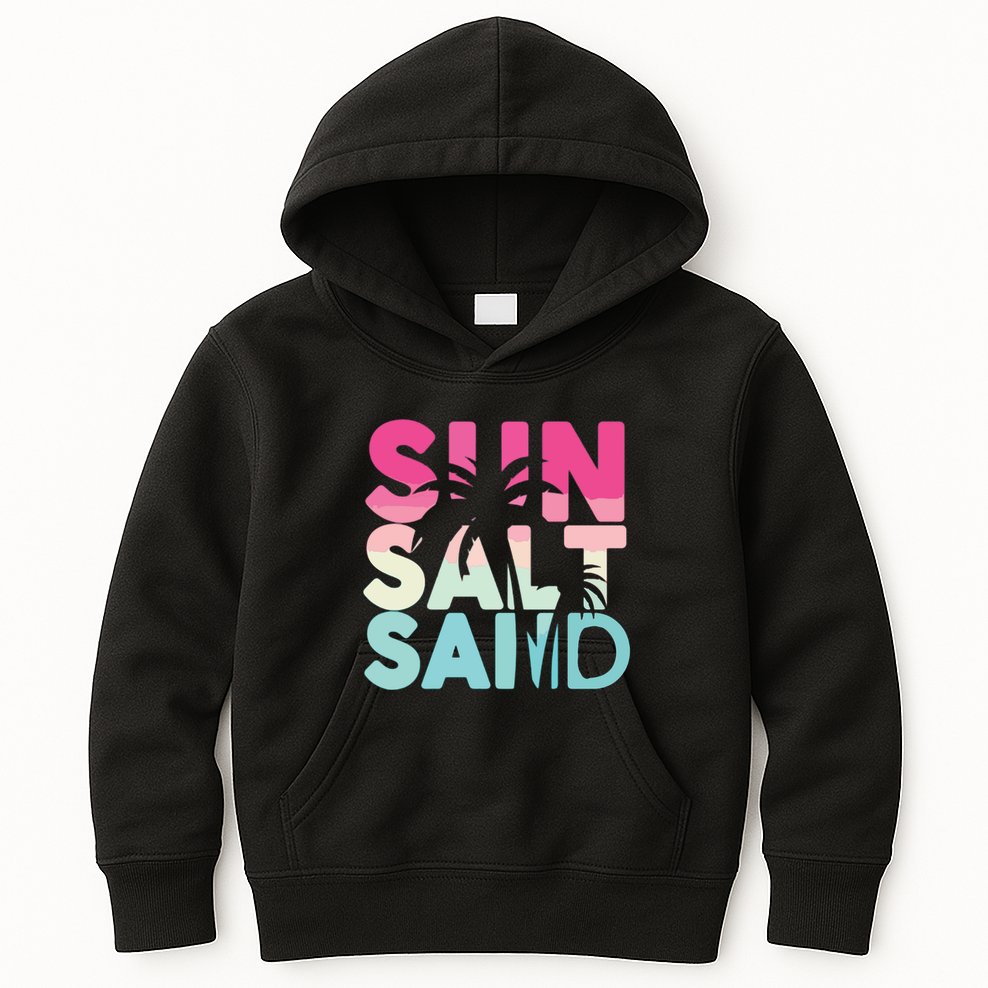 Sun Sand Salt Beach Kids Hoodie