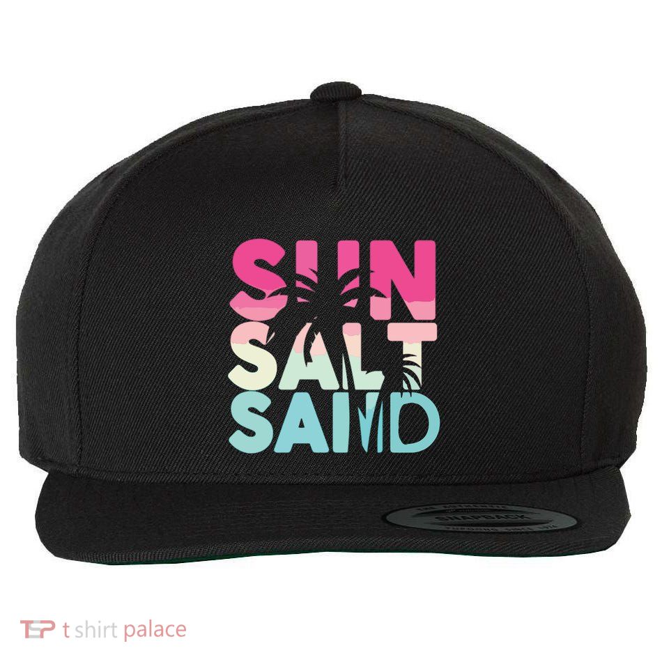 Sun Sand Salt Beach Wool Snapback Cap
