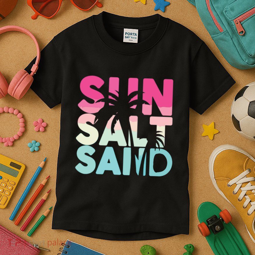 Sun Sand Salt Beach Kids T-Shirt