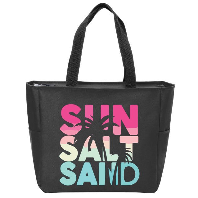 Sun Sand Salt Beach Zip Tote Bag