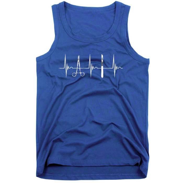 Surgical Scalpel Surgeon Heartbeat Ekg Pulse Nurse Surg Tech Funny Gift Tank Top