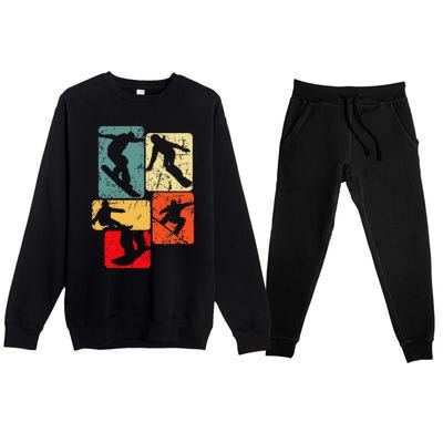 Snowboard Snowboarder Snowboarding Premium Crewneck Sweatsuit Set