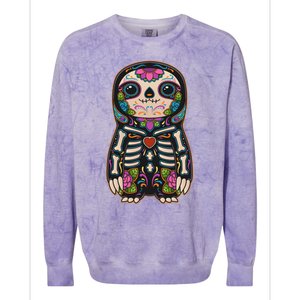 Sloth Sugar Skull Mexico Calavera Dia De Los Muertos Gift Colorblast Crewneck Sweatshirt