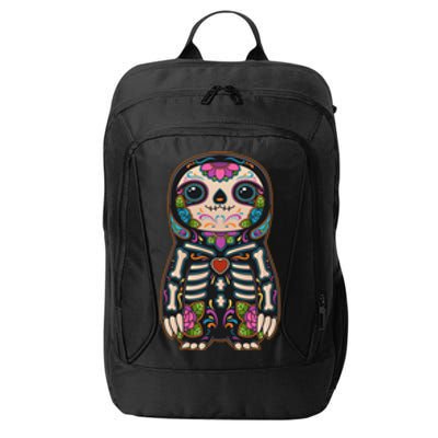 Sloth Sugar Skull Mexico Calavera Dia De Los Muertos Gift City Backpack