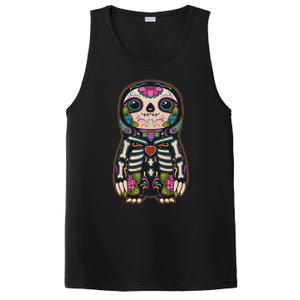 Sloth Sugar Skull Mexico Calavera Dia De Los Muertos Gift PosiCharge Competitor Tank