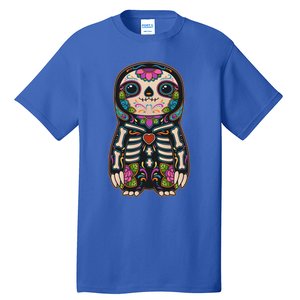 Sloth Sugar Skull Mexico Calavera Dia De Los Muertos Gift Tall T-Shirt