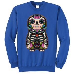 Sloth Sugar Skull Mexico Calavera Dia De Los Muertos Gift Tall Sweatshirt