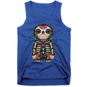 Sloth Sugar Skull Mexico Calavera Dia De Los Muertos Gift Tank Top