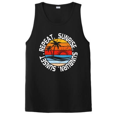 Sunrise Sunburn Sunset Repeat Retro Vintage Gift Vacation Great Gift PosiCharge Competitor Tank