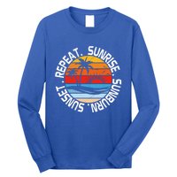 Sunrise Sunburn Sunset Repeat Retro Vintage Gift Vacation Great Gift Long Sleeve Shirt