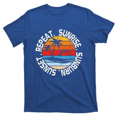 Sunrise Sunburn Sunset Repeat Retro Vintage Gift Vacation Great Gift T-Shirt