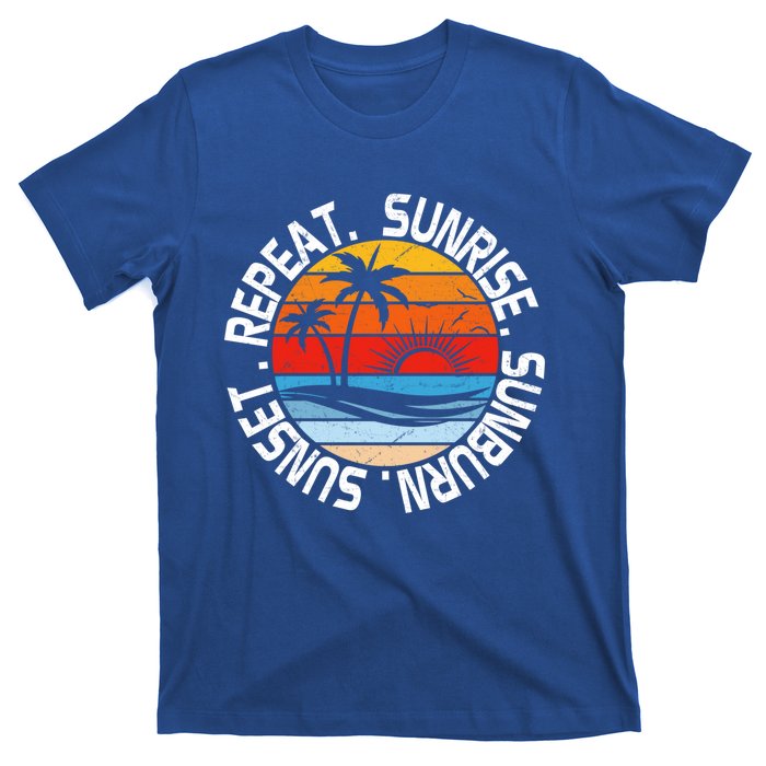 Sunrise Sunburn Sunset Repeat Retro Vintage Gift Vacation Great Gift T-Shirt