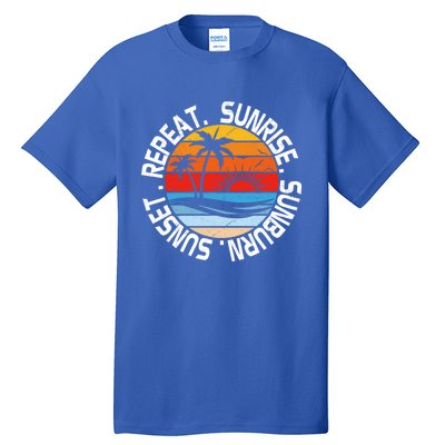 Sunrise Sunburn Sunset Repeat Retro Vintage Gift Vacation Great Gift Tall T-Shirt