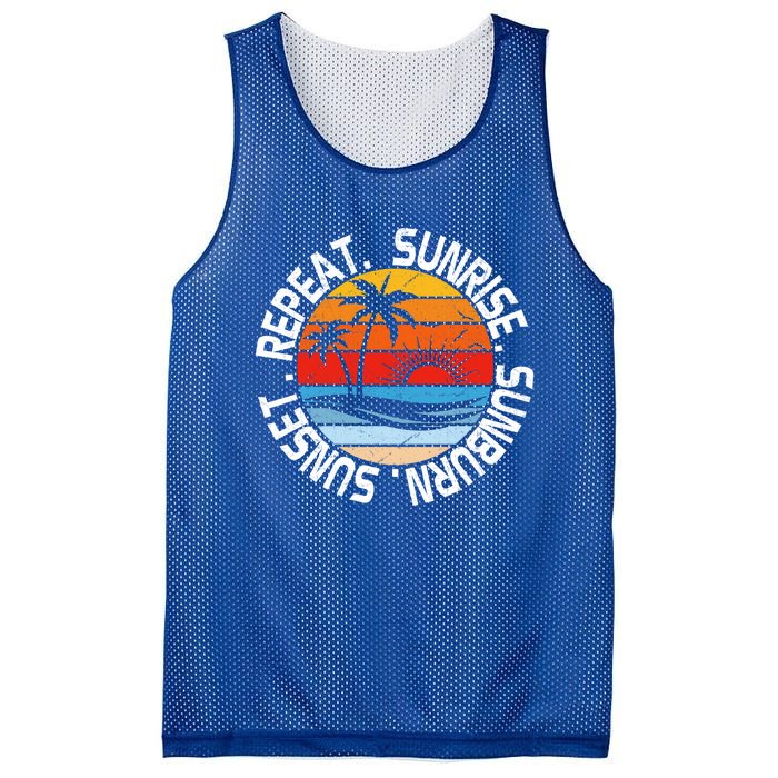 Sunrise Sunburn Sunset Repeat Retro Vintage Gift Vacation Great Gift Mesh Reversible Basketball Jersey Tank