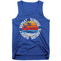 Sunrise Sunburn Sunset Repeat Retro Vintage Gift Vacation Great Gift Tank Top