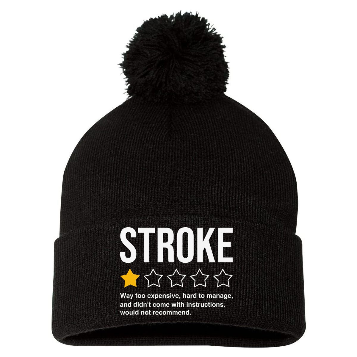 Stroke Survivor Pom Pom 12in Knit Beanie
