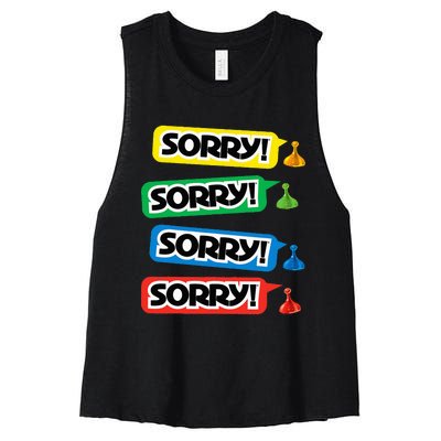 Sorry Sorry! Sorry! Sorry! Women's Racerback Cropped Tank