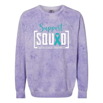 Support Squad Sexual Assault Awareness Month Support Victim Colorblast Crewneck Sweatshirt