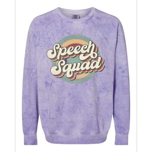 Speech Squad Speech Therapy Crew Hello Back To School Team Colorblast Crewneck Sweatshirt