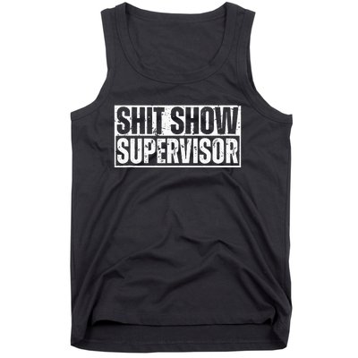 Shit Show Supervisor Funny Sarcastic Adult Humor Retro Tank Top