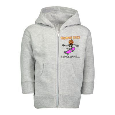 Sweating Sucks Skeleton Pumpkin Skateboard Toddler Zip Fleece Hoodie