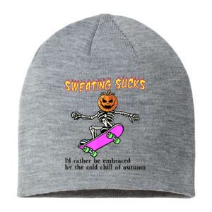 Sweating Sucks Skeleton Pumpkin Skateboard Sustainable Beanie