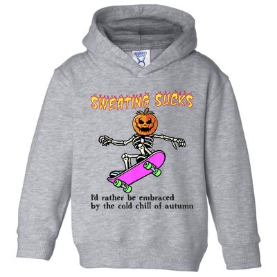 Sweating Sucks Skeleton Pumpkin Skateboard Toddler Hoodie