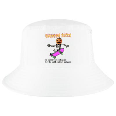 Sweating Sucks Skeleton Pumpkin Skateboard Cool Comfort Performance Bucket Hat