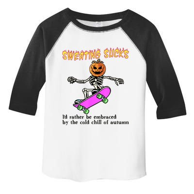 Sweating Sucks Skeleton Pumpkin Skateboard Toddler Fine Jersey T-Shirt