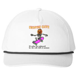 Sweating Sucks Skeleton Pumpkin Skateboard Snapback Five-Panel Rope Hat