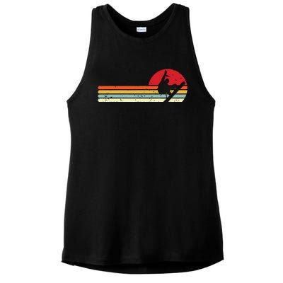 Sunset Snowboarder Snow Boarding Snowboarders Ladies PosiCharge Tri-Blend Wicking Tank