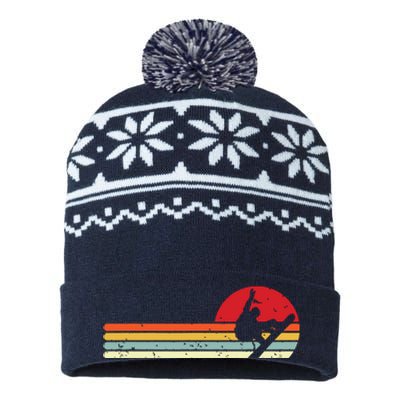 Sunset Snowboarder Snow Boarding Snowboarders USA-Made Snowflake Beanie