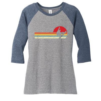 Sunset Snowboarder Snow Boarding Snowboarders Women's Tri-Blend 3/4-Sleeve Raglan Shirt