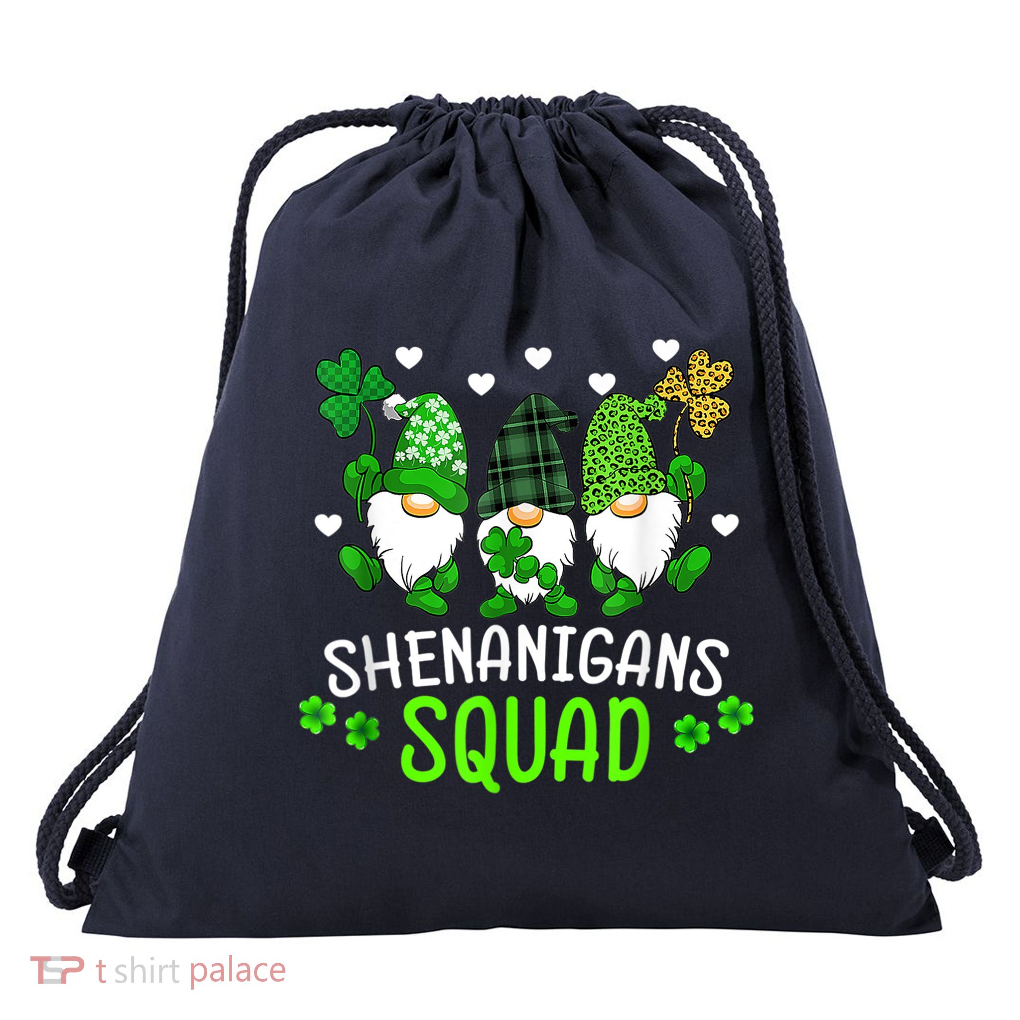 Shenanigans Squad St Patricks Day Gnomes Green Proud Irish Drawstring Bag