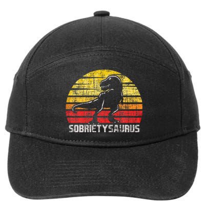 Sobrietysaurus Sober Sobriety Anniversary Recovery Aa Na 7-Panel Snapback Hat