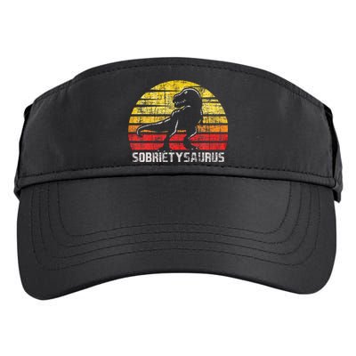 Sobrietysaurus Sober Sobriety Anniversary Recovery Aa Na Adult Drive Performance Visor