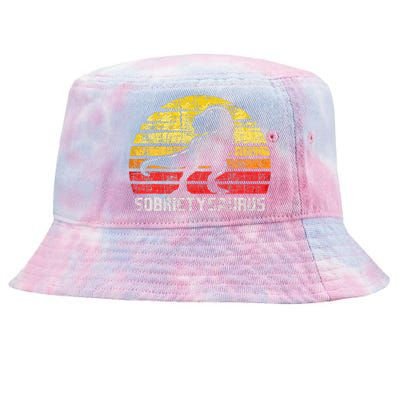 Sobrietysaurus Sober Sobriety Anniversary Recovery Aa Na Tie-Dyed Bucket Hat